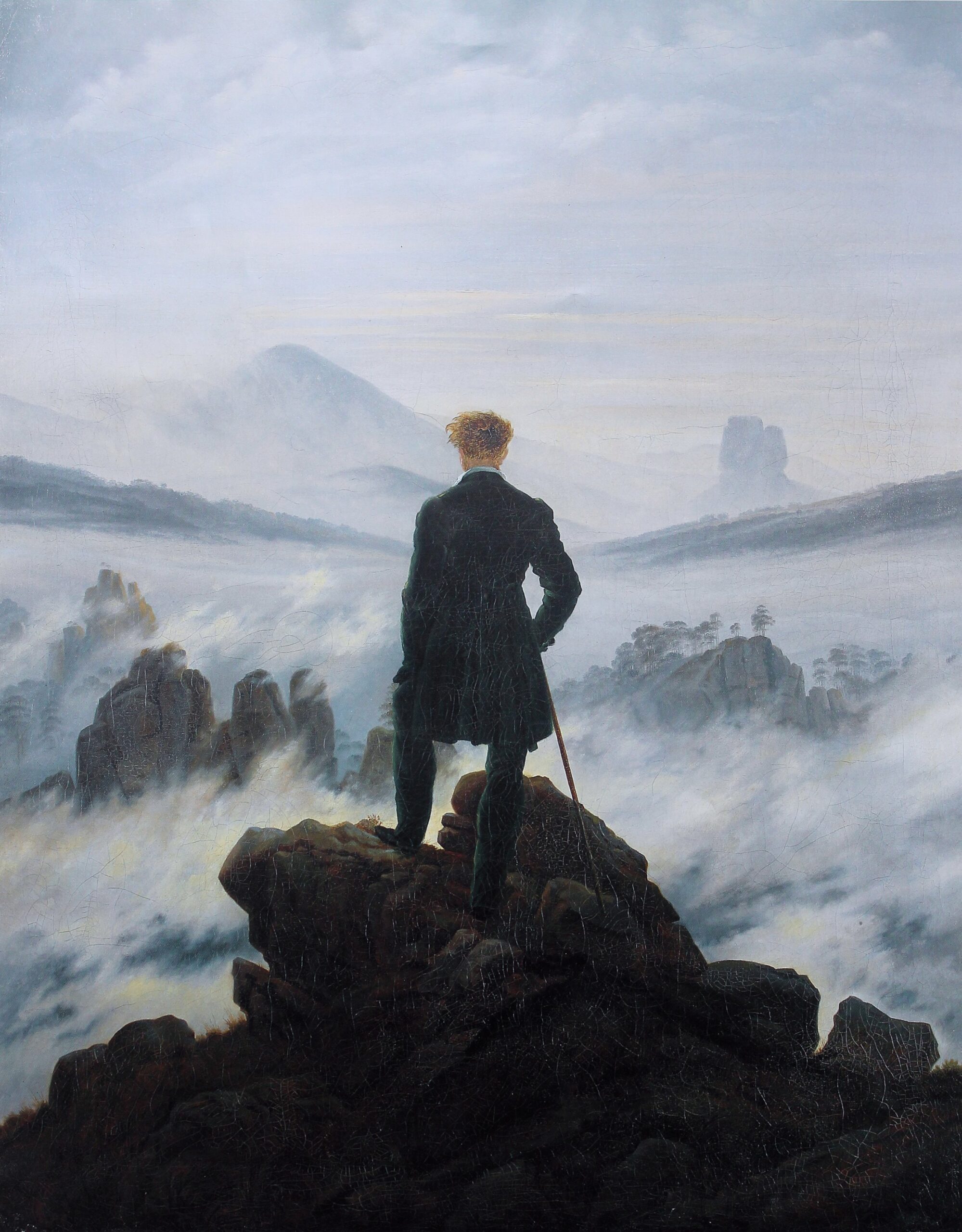 Caspar David Friedrich — Le Voyageur contemplant une mer de nuages (1818)